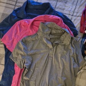 Set of Three Polo Shirts - Blue, Pink, and Gray